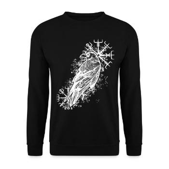 Raben Valhalla Wikinger Vegvisir - Unisex Pullover - Schwarz - Vorne - Alina (178cm) & Michal (187cm)