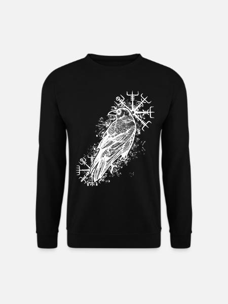 Raven Valhalla Viking Vegvisir - Unisex Sweatshirt - black