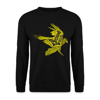 Rabe Wikinger Raben - Unisex Pullover - Schwarz - Vorne - Alina (178cm) & Michal (187cm)