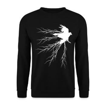 Raven Valhalla Viking Lightning - Unisex Sweatshirt - black - Front - Alina (178cm) & Michal (187cm)
