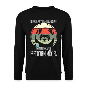 Frettchen - Unisex Pullover - Schwarz - Vorne - Alina (178cm) & Michal (187cm)