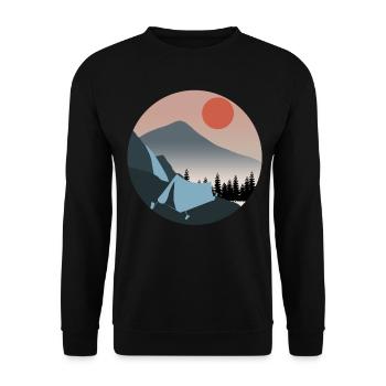 Hiking Outdoor Camping Trekking - Unisex Sweatshirt - black - Front - Alina (178cm) & Michal (187cm)