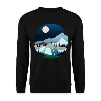 Hiking Camping Mountaineering Trekking - Unisex Sweatshirt - black - Front - Alina (178cm) & Michal (187cm)