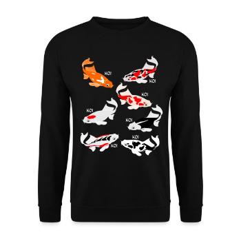 Carpe Koi Koi - Sweat-shirt Unisexe - noir - Devant - Alina (178cm) & Michal (187cm)
