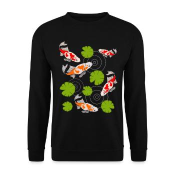 Koi Carp Pond Kois - Sweat-shirt Unisexe - noir - Devant - Alina (178cm) & Michal (187cm)