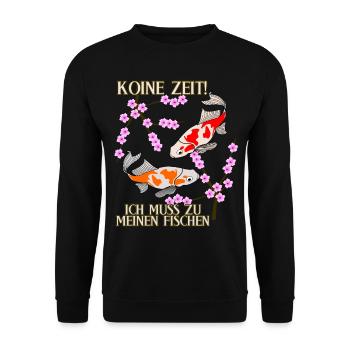 Koi Keine Zeit Kois - Unisex Pullover - Schwarz - Vorne - Alina (178cm) & Michal (187cm)