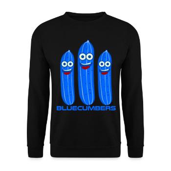 Blaue Gurken Bluecumbers Gurke - Unisex Pullover - Schwarz - Vorne - Alina (178cm) & Michal (187cm)