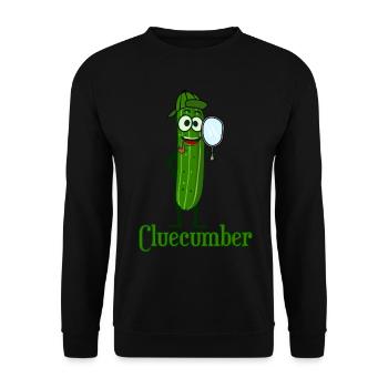 Gurken Detektiv Cluecumber Gurke - Unisex Pullover - Schwarz - Vorne - Alina (178cm) & Michal (187cm)