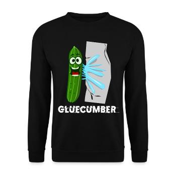 Gurke mit Kleber Gluecumber Gurken - Unisex Pullover - Schwarz - Vorne - Alina (178cm) & Michal (187cm)