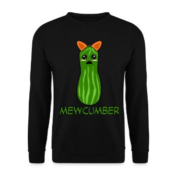 Gurken Katze Mewcumber Gurke - Unisex Pullover - Schwarz - Vorne - Alina (178cm) & Michal (187cm)