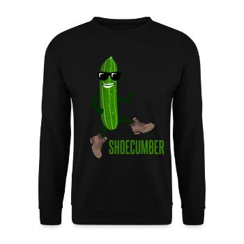 Gurke mit Schuhen Shoecumber Gurken - Unisex Pullover - Schwarz - Vorne - Alina (178cm) & Michal (187cm)