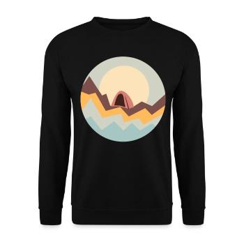 Mountaineering Trekking Hiking Camping - Unisex Sweatshirt - black - Front - Alina (178cm) & Michal (187cm)