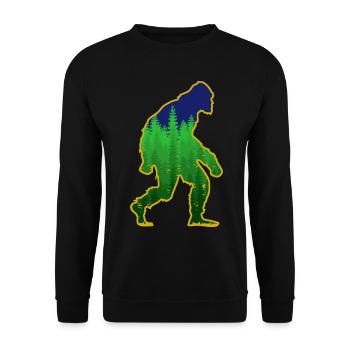 Bigfoot Forest Hiking Outdoor Hike - Unisex Sweatshirt - black - Front - Alina (178cm) & Michal (187cm)