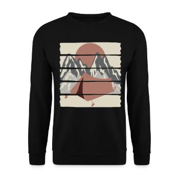 Mountaineering Hiking Trekking Camping - Unisex Sweatshirt - black - Front - Alina (178cm) & Michal (187cm)