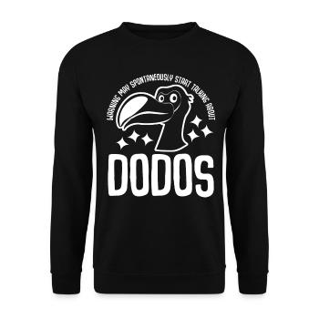 Dodo Saying Dodos - Unisex Sweatshirt - black - Front - Alina (178cm) & Michal (187cm)