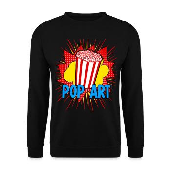 Pop Art Popcorn - Unisex Sweatshirt - black - Front - Alina (178cm) & Michal (187cm)
