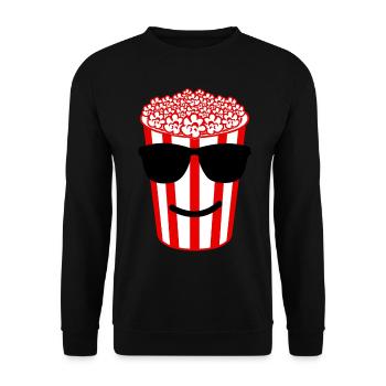 Popcorn with sunglasses - Unisex Sweatshirt - black - Front - Alina (178cm) & Michal (187cm)