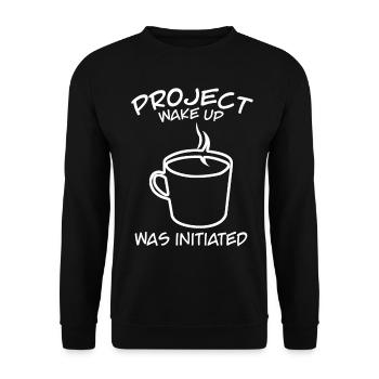 Café Bureau Matin grouch Réveil - Sweat-shirt Unisexe - noir - Devant - Alina (178cm) & Michal (187cm)