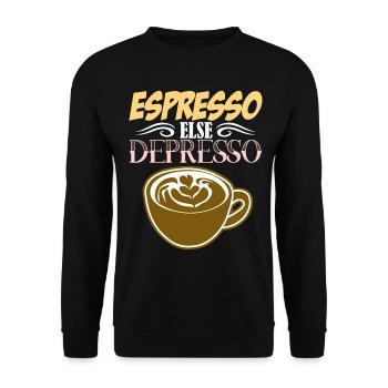Espresso else Depresso - Sweat-shirt Unisexe - noir - Devant - Alina (178cm) & Michal (187cm)