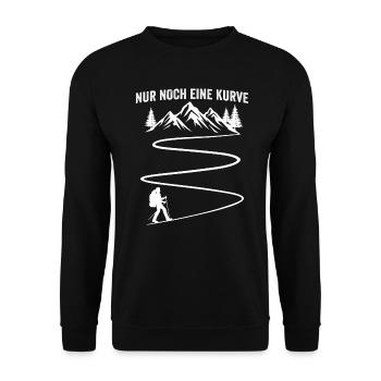 nur noch eine kurve wanderer t-shirt wandern - Unisex Pullover - Schwarz - Vorne - Alina (178cm) & Michal (187cm)
