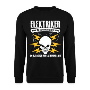 Elektriker Elektromeister Elektroniker - Unisex Pullover - Schwarz - Vorne - Alina (178cm) & Michal (187cm)