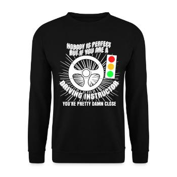 Driving instructor Saying joke driving school - Unisex Sweatshirt - black - Front - Alina (178cm) & Michal (187cm)