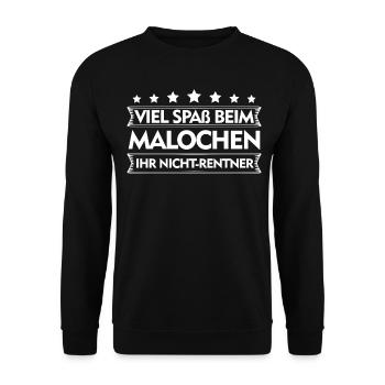 Rentner Rente Pension Opa Ruhestand - Unisex Pullover - Schwarz - Vorne - Alina (178cm) & Michal (187cm)