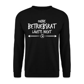 Betriebsrat Spruch Betriebsrätin - Unisex Pullover - Schwarz - Vorne - Alina (178cm) & Michal (187cm)