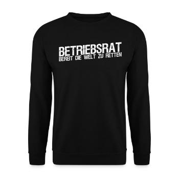 Betriebsrat Sprüche Betriebsrätin - Unisex Pullover - Schwarz - Vorne - Alina (178cm) & Michal (187cm)