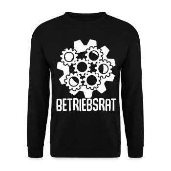 Betriebsrat - Unisex Pullover - Schwarz - Vorne - Alina (178cm) & Michal (187cm)