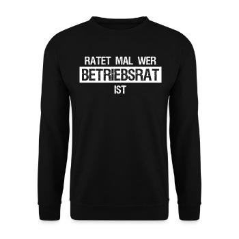 Betriebsrat Witz lustig Betriebsrätin - Unisex Pullover - Schwarz - Vorne - Alina (178cm) & Michal (187cm)