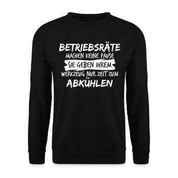Betriebsrat lustig Spruch Betriebsrätin - Unisex Pullover - Schwarz - Vorne - Alina (178cm) & Michal (187cm)