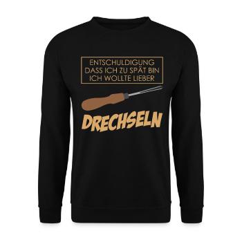 Drechsler Drechseln Tischler Schreiner - Unisex Pullover - Schwarz - Vorne - Alina (178cm) & Michal (187cm)