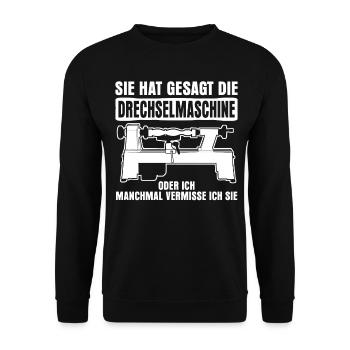 Drechseln Tischler Schreiner Drechsler - Unisex Pullover - Schwarz - Vorne - Alina (178cm) & Michal (187cm)