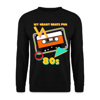 Années 80 1980 Disco Party Vintage Années 80 - Sweat-shirt Unisexe - noir - Devant - Alina (178cm) & Michal (187cm)