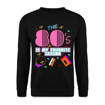 80s Party Disco 1980 80s - Unisex Sweatshirt - black - Front - Alina (178cm) & Michal (187cm)