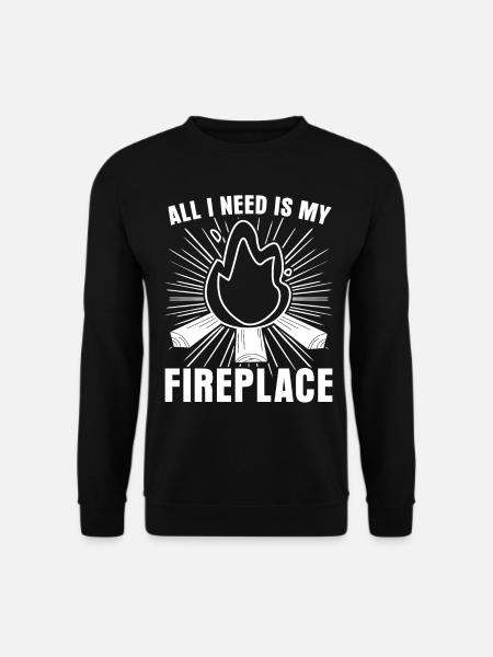 Kamin Brennholz Ofen Kaminofen - Unisex Pullover - Schwarz