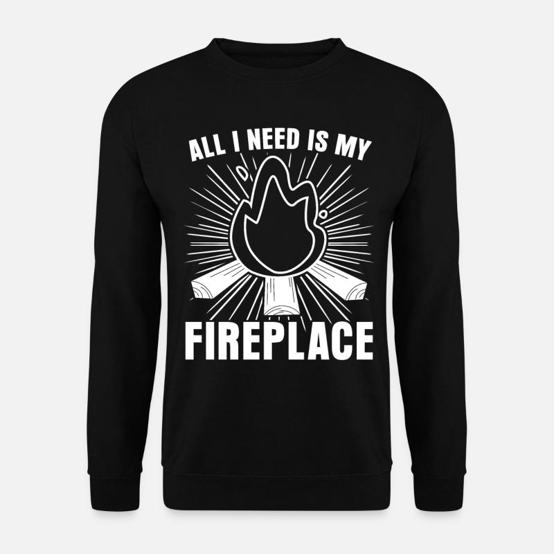 Kamin Brennholz Ofen Kaminofen - Unisex Pullover - Schwarz