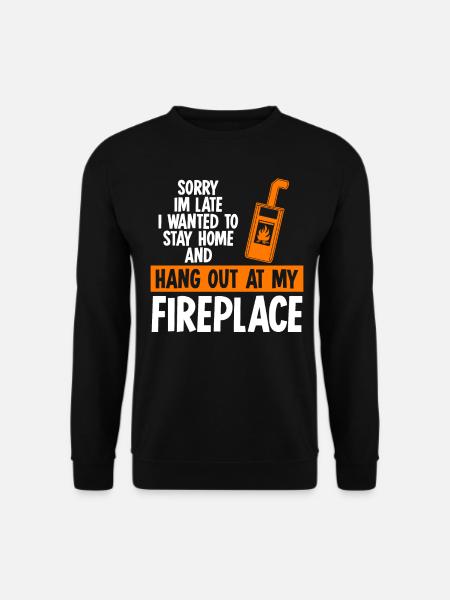 Kamin Spruch Ofen Kaminofen Brennholz - Unisex Pullover - Schwarz
