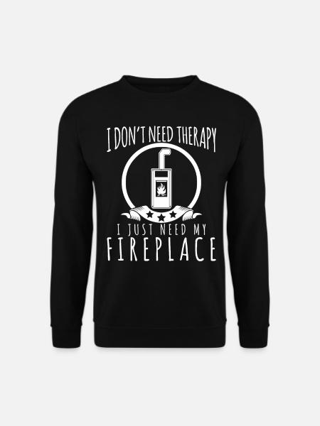 Kamin Therapie Kaminofen Brennholz Ofen - Unisex Pullover - Schwarz