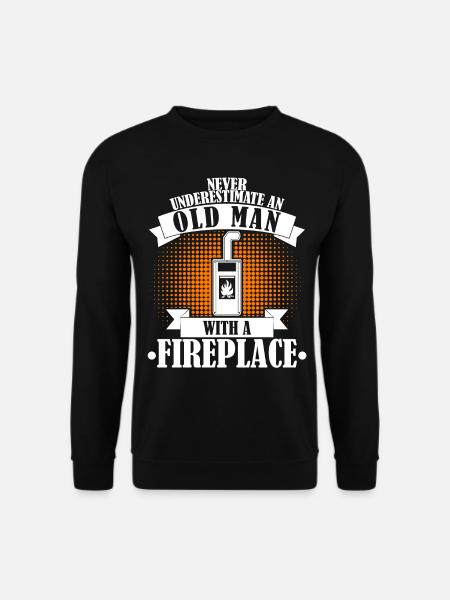 Kamin Ofen Kaminofen Brennholz - Unisex Pullover - Schwarz