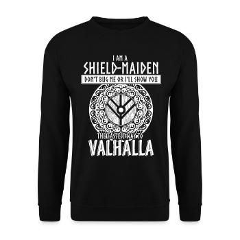 Shield Maiden Berserker Vikings - Unisex Sweatshirt - black - Front - Alina (178cm) & Michal (187cm)