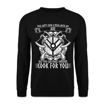 Shield Maiden Berserker funny Vikings - Unisex Sweatshirt - black - Front - Alina (178cm) & Michal (187cm)