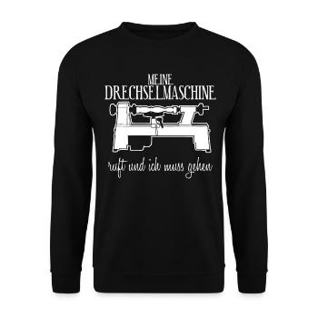 Drechseln Tischler Drechsler - Unisex Pullover - Schwarz - Vorne - Alina (178cm) & Michal (187cm)