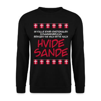 Hvide Sande Holmsland Klit Dänemark - Unisex Pullover - Schwarz - Vorne - Alina (178cm) & Michal (187cm)