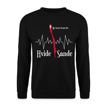 Hvide Sande Urlaub Flagge Dänemark - Unisex Pullover - Schwarz - Vorne - Alina (178cm) & Michal (187cm)