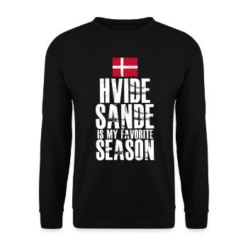 Hvide Sande Flagge Dänemark - Unisex Pullover - Schwarz - Vorne - Alina (178cm) & Michal (187cm)
