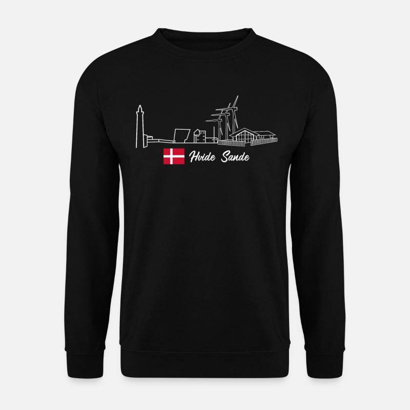 Hvide Sande Leuchtturm Windrad Dänemark - Unisex Pullover - Schwarz