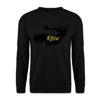 Rhön Hirsch Wanderung Rhöner Berge - Unisex Pullover - Schwarz - Vorne - Alina (178cm) & Michal (187cm)