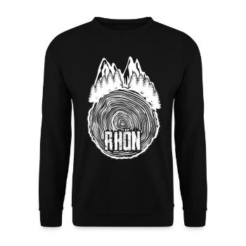 Rhön Rhöner Berge Wald Wandern - Unisex Pullover - Schwarz - Vorne - Alina (178cm) & Michal (187cm)